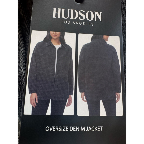 Women's HUDSON Black Oversize Denim Jacket M - Picture 7 of 9